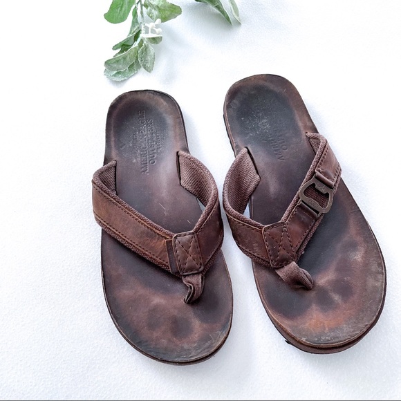 American Eagle Outfitters Shoes | American Eagle Brown Flip Flops with Bottle Opener | Color: Brown | Size: 12 | Jlchurch13's Closet